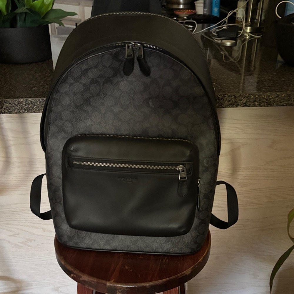 Coach Black and Gray Men's Backpack